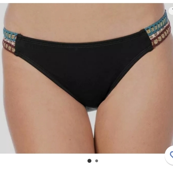 La Blanca Other - La Blanca Black Metallic Running Stitch Bikini Bottom Size 12 New with Tags